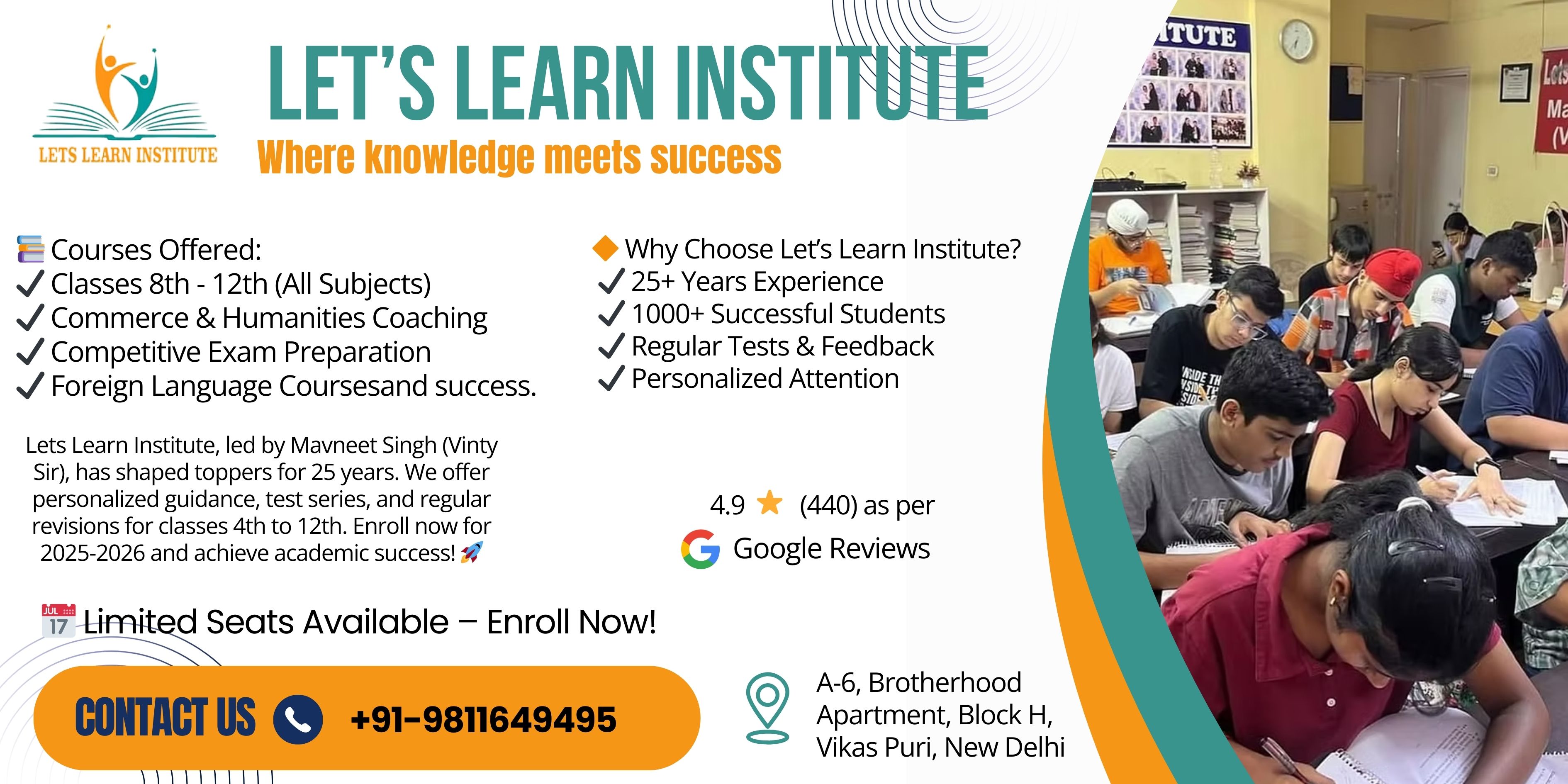 LETS LEARN INSTITUTE details in New Delhi 110018
